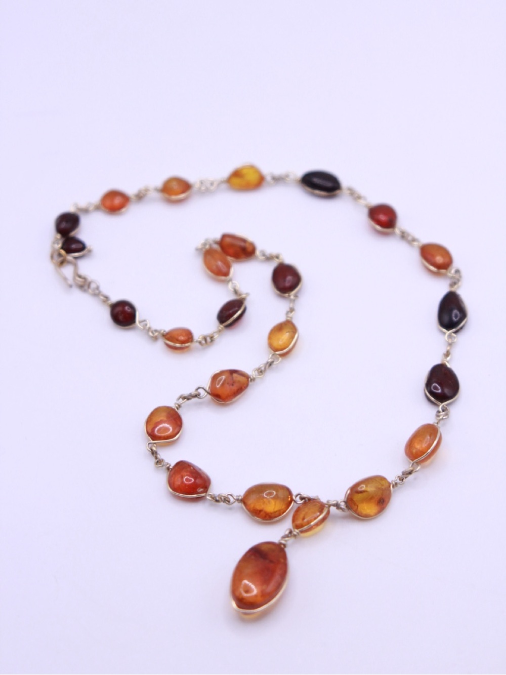 Beautiful Amber Handmade Necklace 16.5”